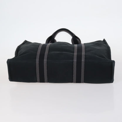 Hermes Fourre Tout Tote Canvas, BLACK, CANVAS, Handbag