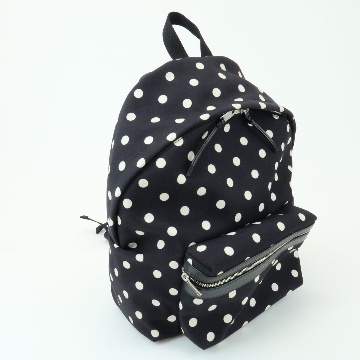 Saint Laurent City Printed Canvas, Black, Canvas, Backpack