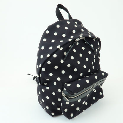 Saint Laurent City Printed Canvas, Black, Canvas, Backpack
