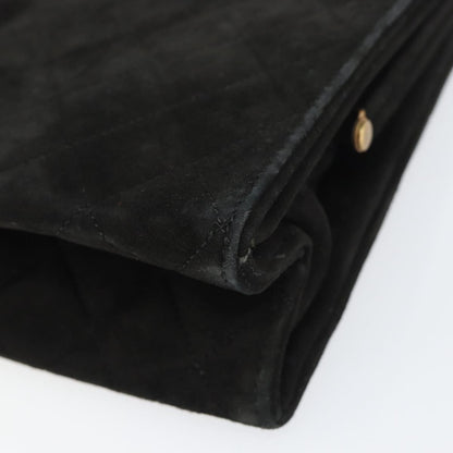 Chanel Matelasse Chain Shoulder Bag Suede, BLACK, SUEDE, Shoulder bag