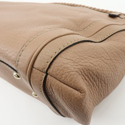 Gucci Bella Zip Leather, Beige, Leather, Tote Bag
