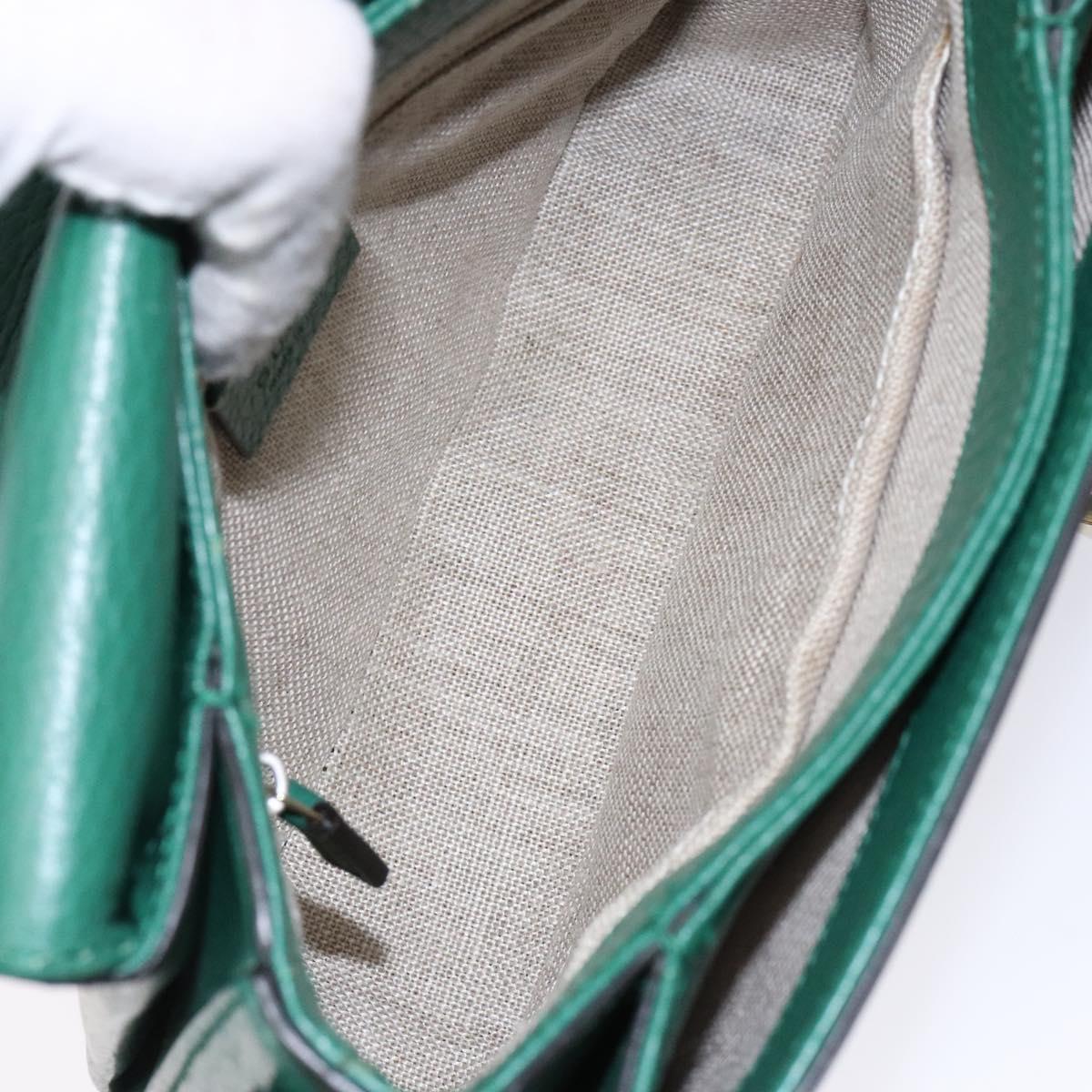 Gucci Interlocking G, Green, Leather, shoulder