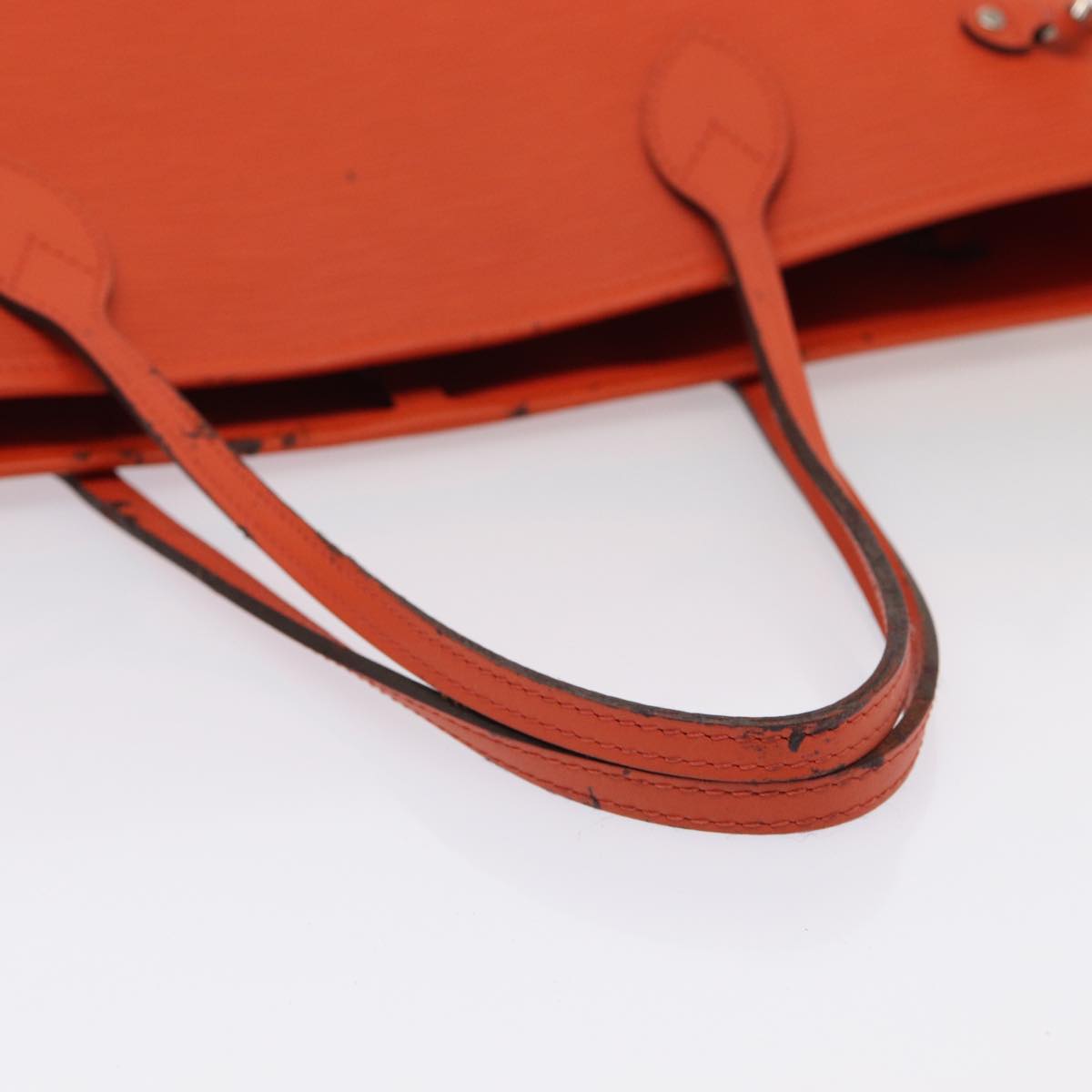 Louis Vuitton Neverfull, Orange, Leather, tote