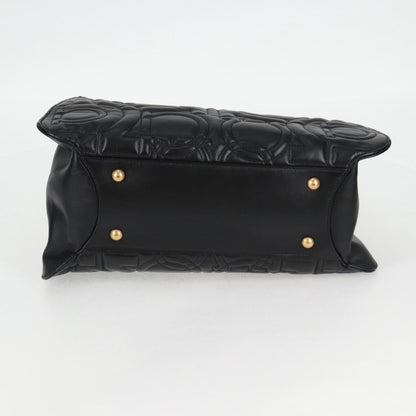 Salvatore Ferragamo Gancini, Black, Leather, tote