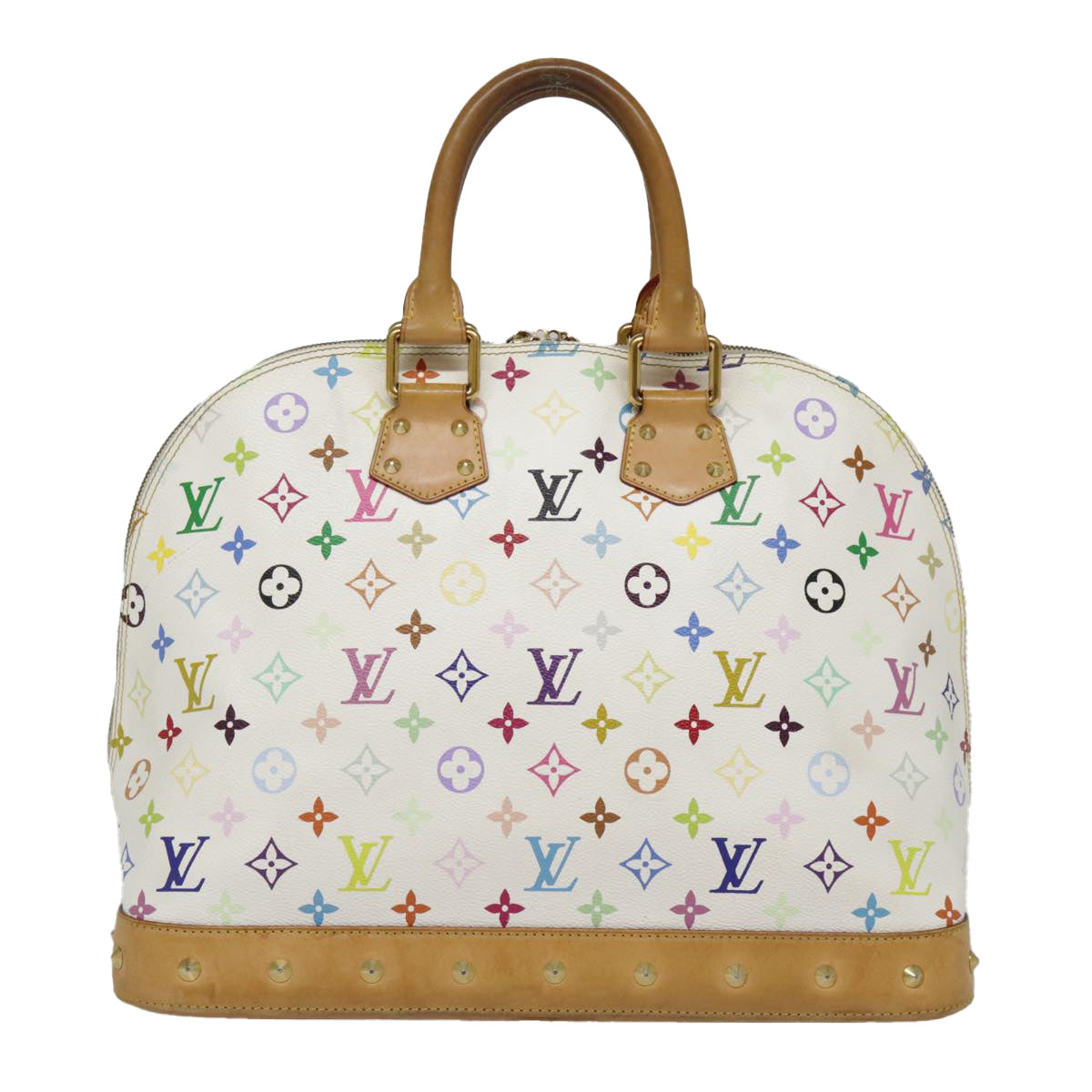 Louis Vuitton Alma, White, Canvas, handbag