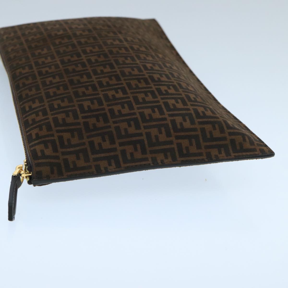 Fendi Zucchino, Brown, Canvas, clutch