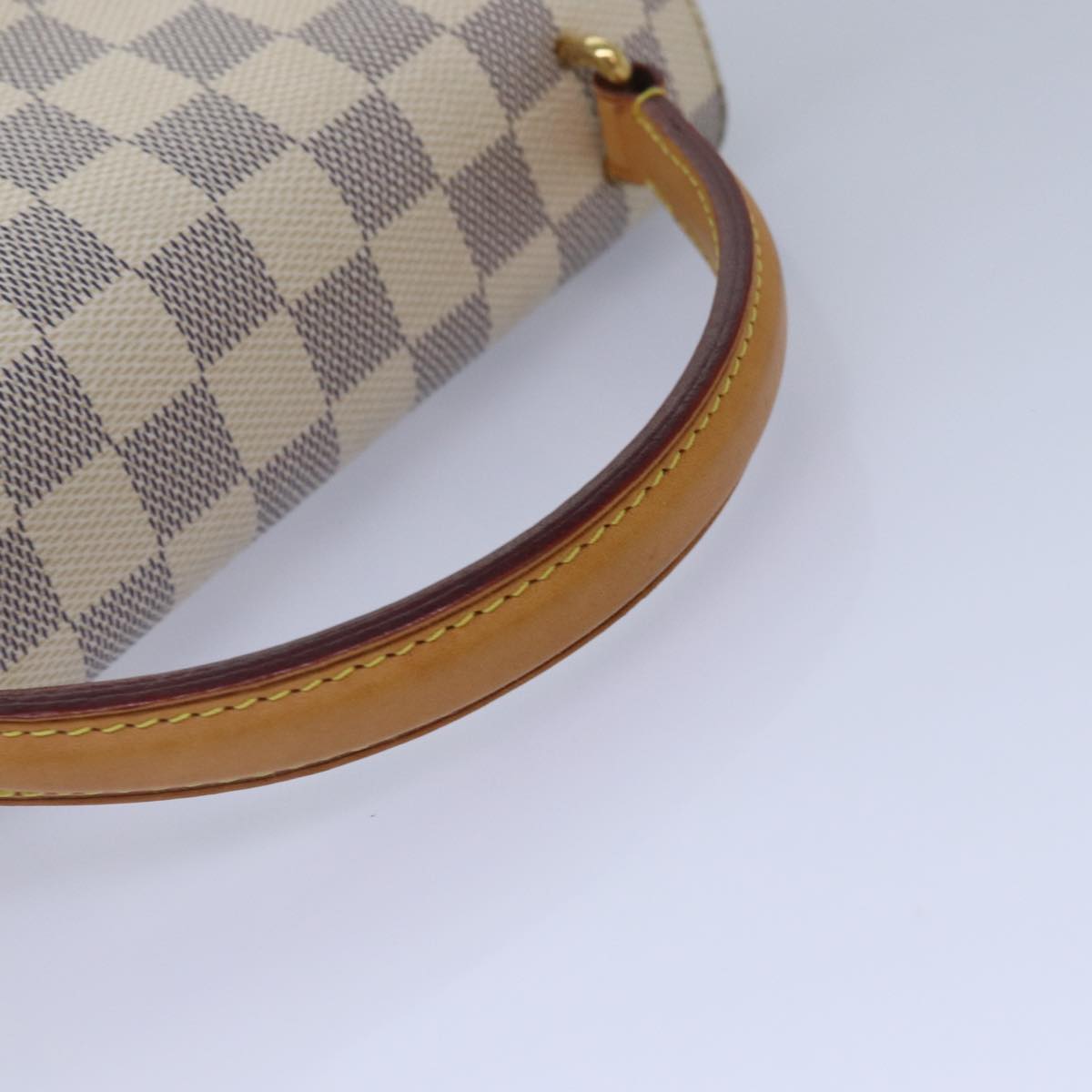 Louis Vuitton Croisette, White, Canvas, handbag