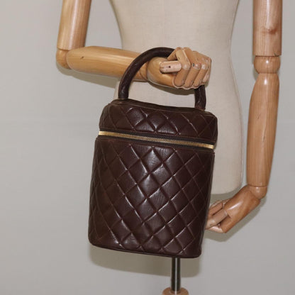 Chanel Vanity, Brown, Leather, clutch