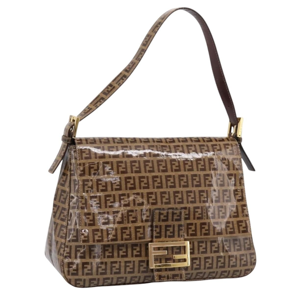 Fendi Baguette Patent Leather, Beige, Patent Leather, Handbag