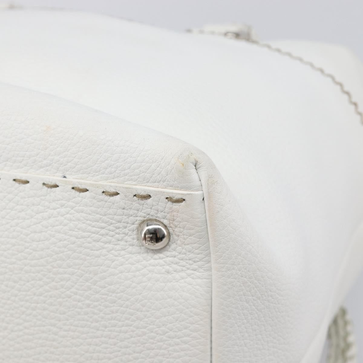 Fendi Selleria 2Bag Leather, White, Leather, Handbag