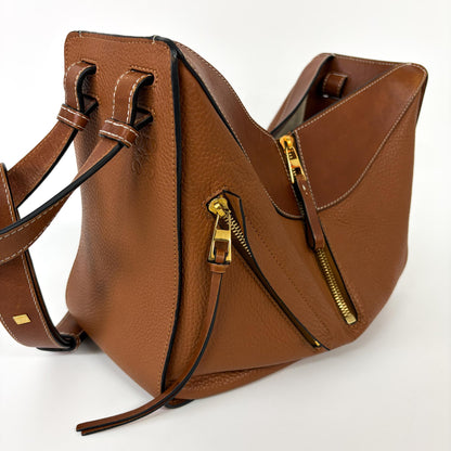 Loewe Hammock Leather, Brown, Leather, Handbag
