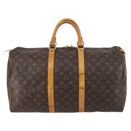Louis Vuitton Keepall Bag Monogram Canvas, BROWN, CANVAS, Travel bag