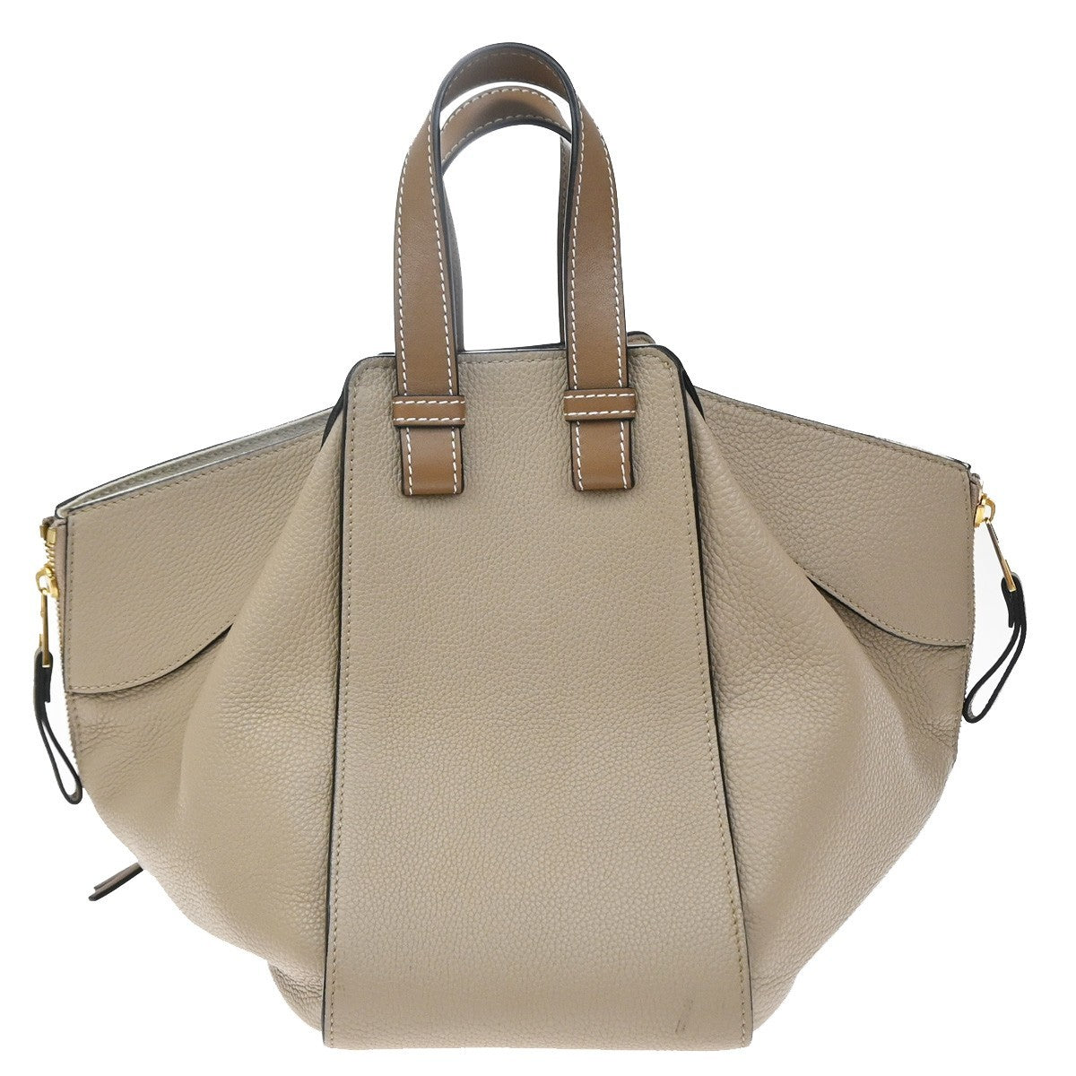 Loewe Hammock Leather, Beige, Leather, Handbag