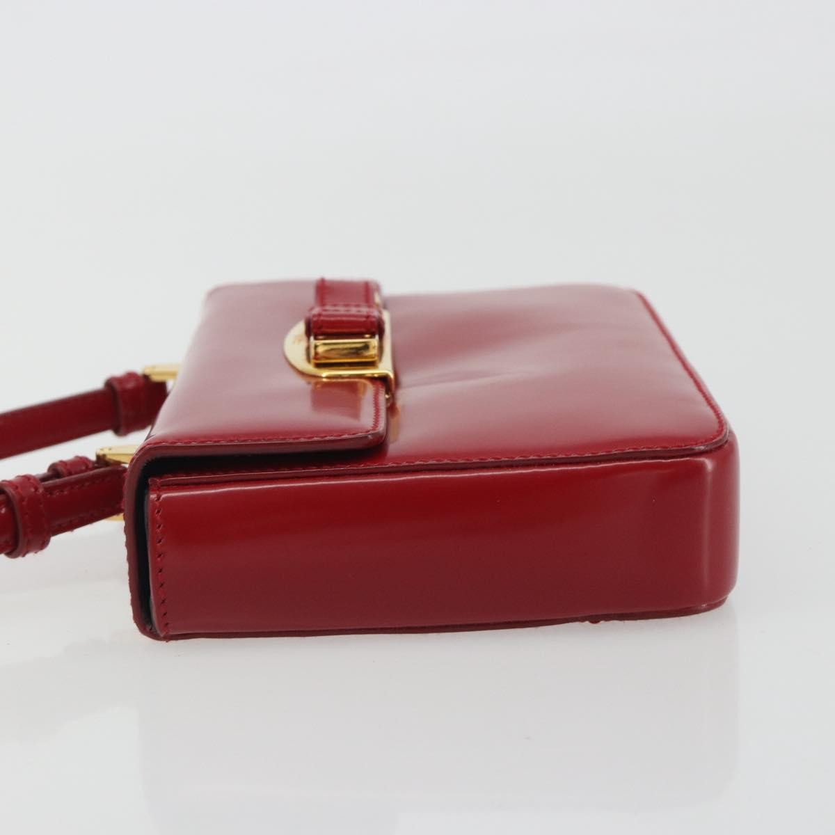 Prada Bow Top handle Leather, Red, Leather, Handbag