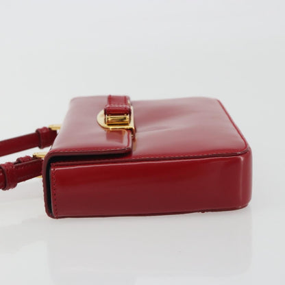 Prada Bow Top handle Leather, Red, Leather, Handbag