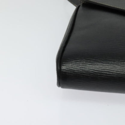 Celine Vintage Circle Logo Leather, Black, Leather, Handbag