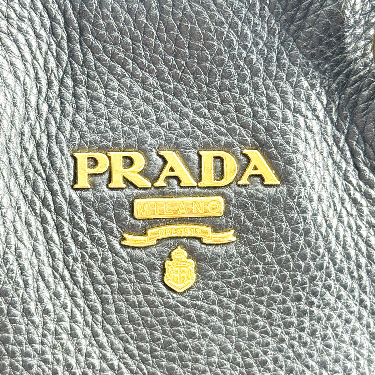 Prada Vitello Daino Leather, Black, Leather, Shoulder Bag