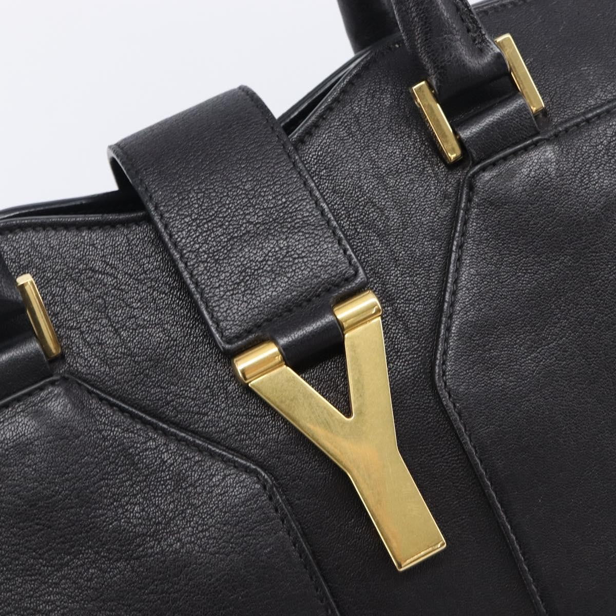 Saint Laurent Classic Y Cabas Leather, Black, Leather, Tote Bag