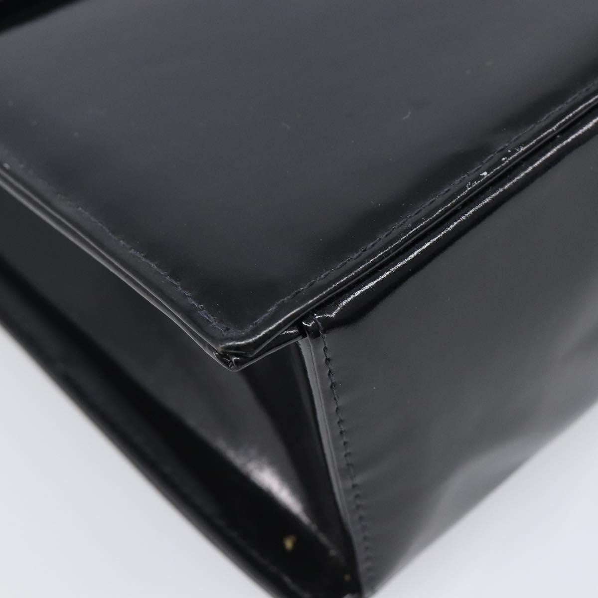 Chanel Chain Handle Leather, Black, Patent Leather, Tote Bag