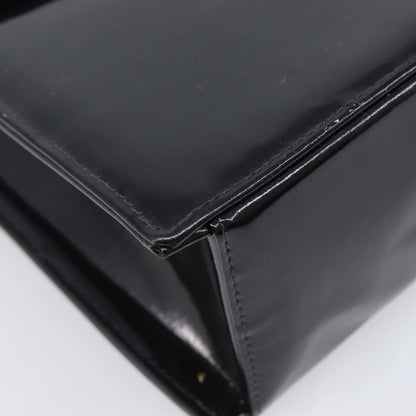Chanel Chain Handle Leather, Black, Patent Leather, Tote Bag