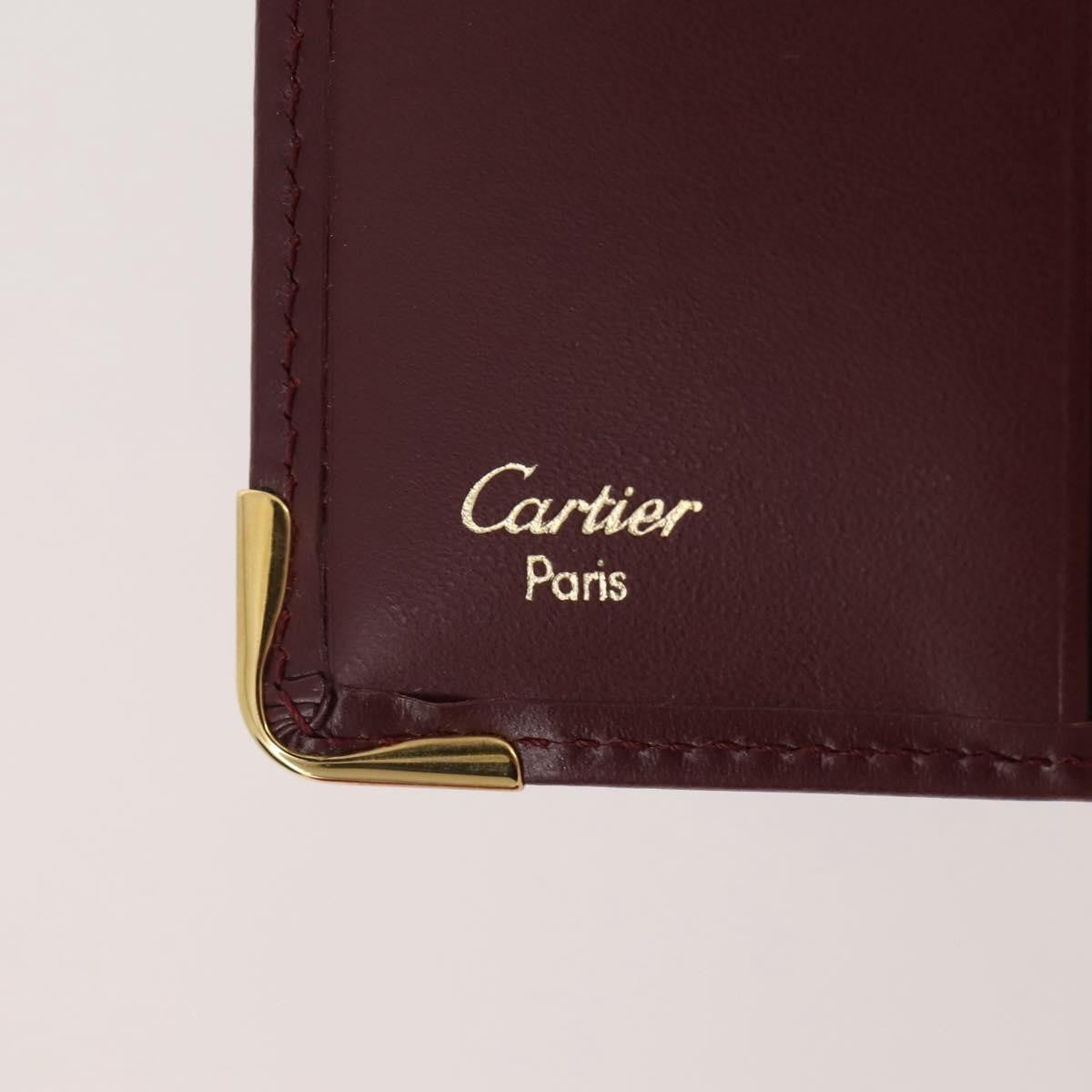 Cartier Coin Purse Must de Cartier Leather, Burgundy, Leather, Wallet