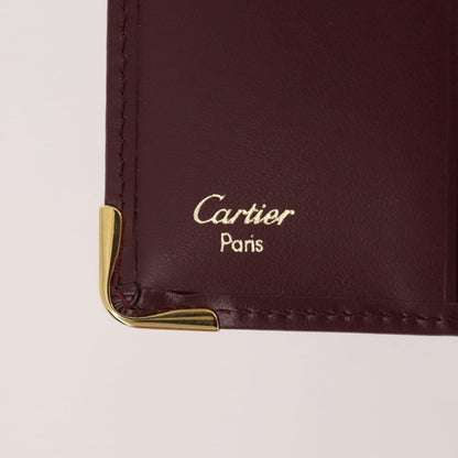 Cartier Coin Purse Must de Cartier Leather, Burgundy, Leather, Wallet