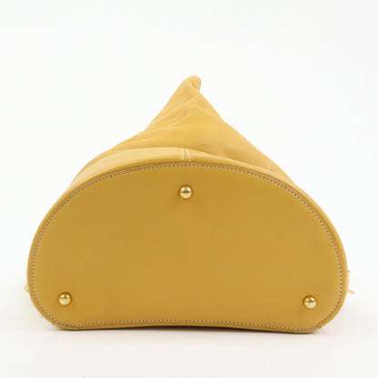 Loewe Anton Leather, Yellow, Leather, Backpack