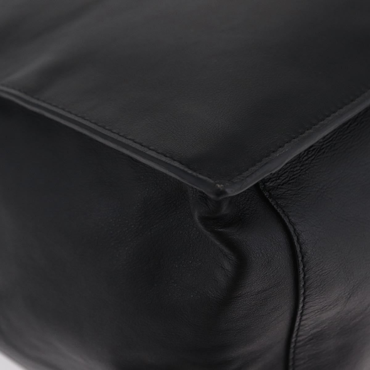 Saint Laurent Rive Gauche Shopper Embossed Leather, Black, Leather, Tote Bag