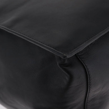 Saint Laurent Rive Gauche Shopper Embossed Leather, Black, Leather, Tote Bag
