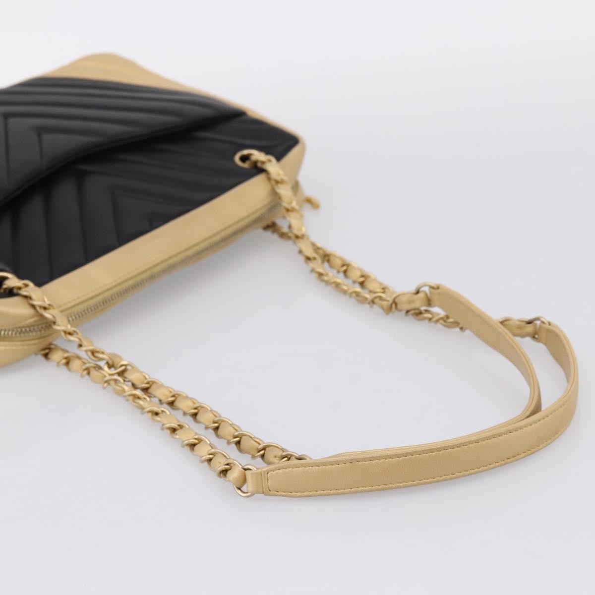 Chanel Camera Chevron Lambskin, Beige, Leather, Shoulder Bag
