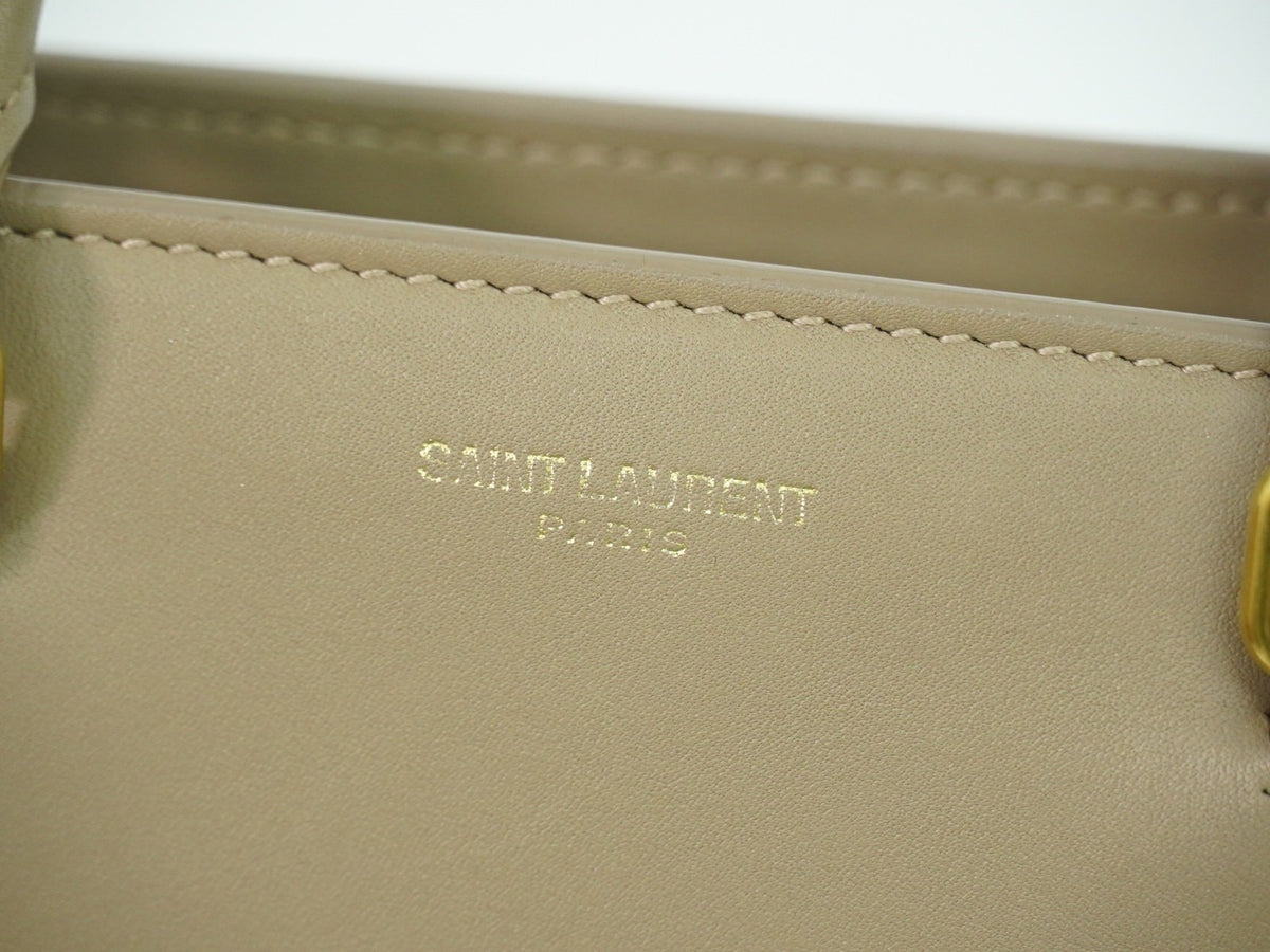 Saint Laurent East Side Smooth Leather, Beige, Leather, Tote Bag