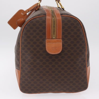 Celine Vintage Duffle Macadam Coated Canvas, Brown, Canvas, Handbag