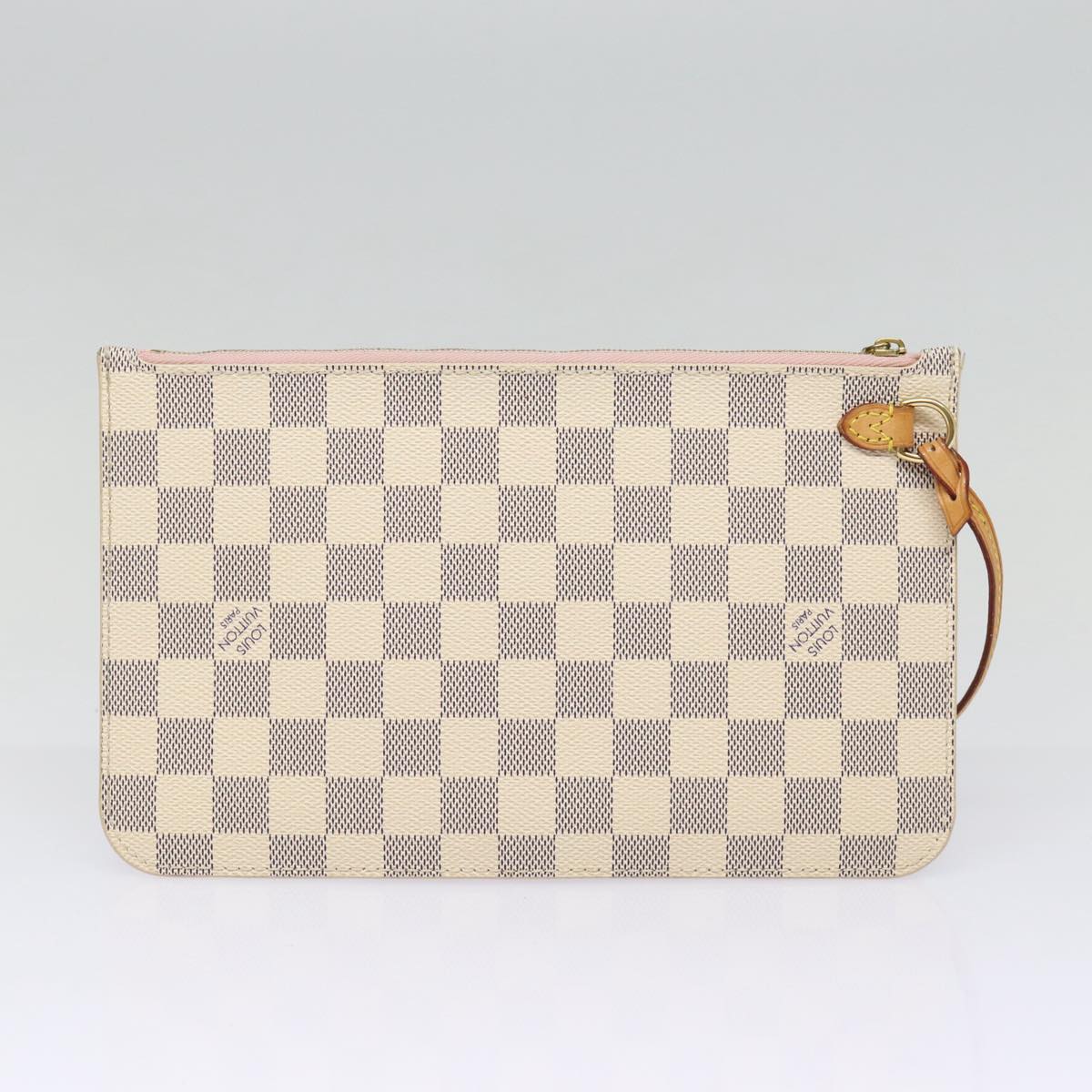 Louis Vuitton Neverfull MM, White, Canvas, tote