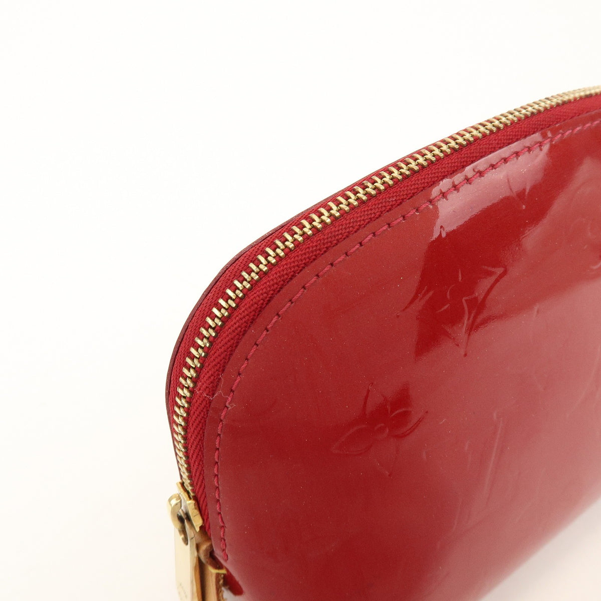 Louis Vuitton Cosmetic Monogram Vernis, Red, Patent Leather, Toiletry Case