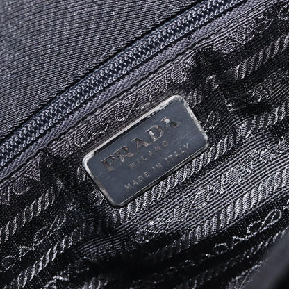 Prada Plastic Chain Flap Bag Canvas, Black, Cotton, Shoulder Bag