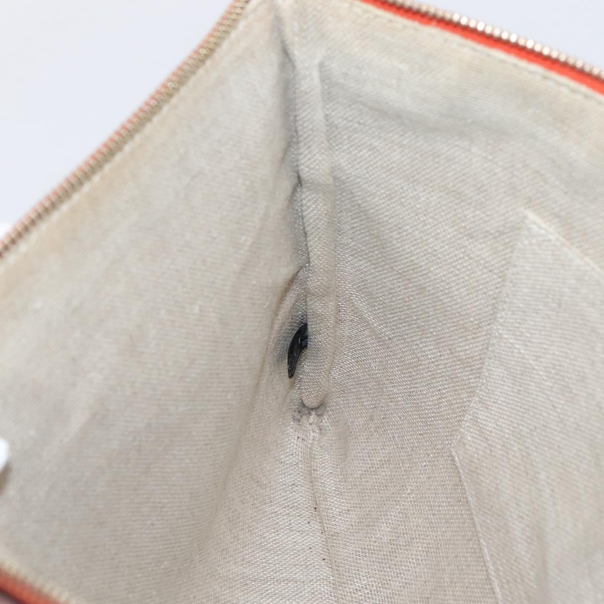 Gucci Bamboo Zip Pouch (Outlet) Leather, Orange, Leather, Clutch