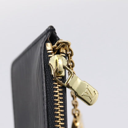 Louis Vuitton Pochette Clés Epi, Black, Leather, Wallet