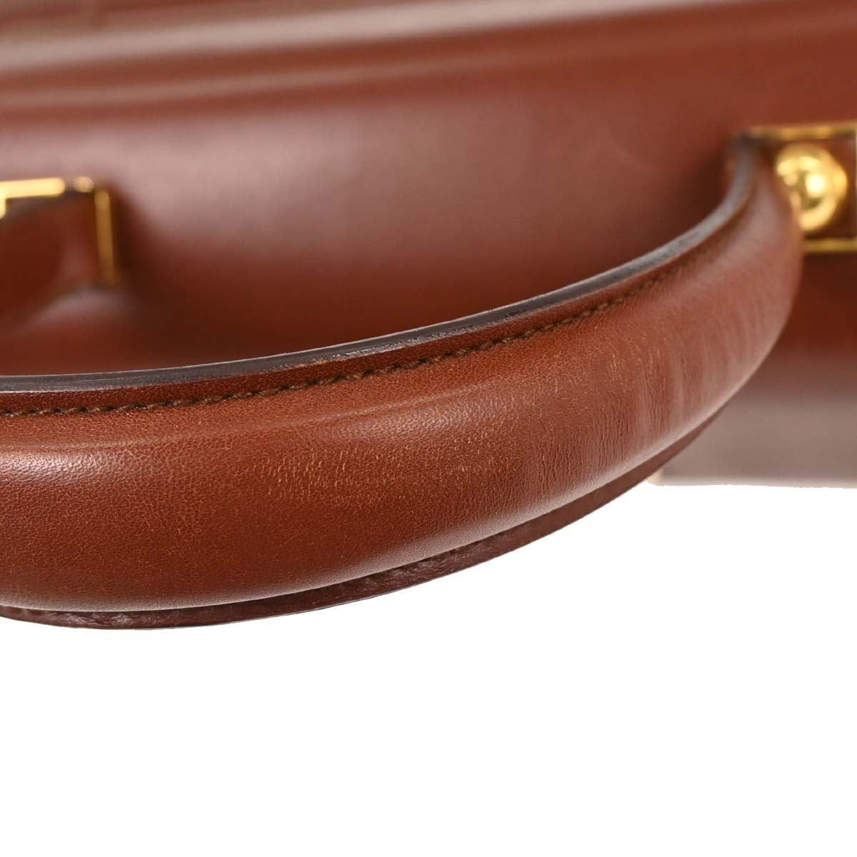 Salvatore Ferragamo Gancini Convertible Top Handle Leather, Brown, Leather, Handbag
