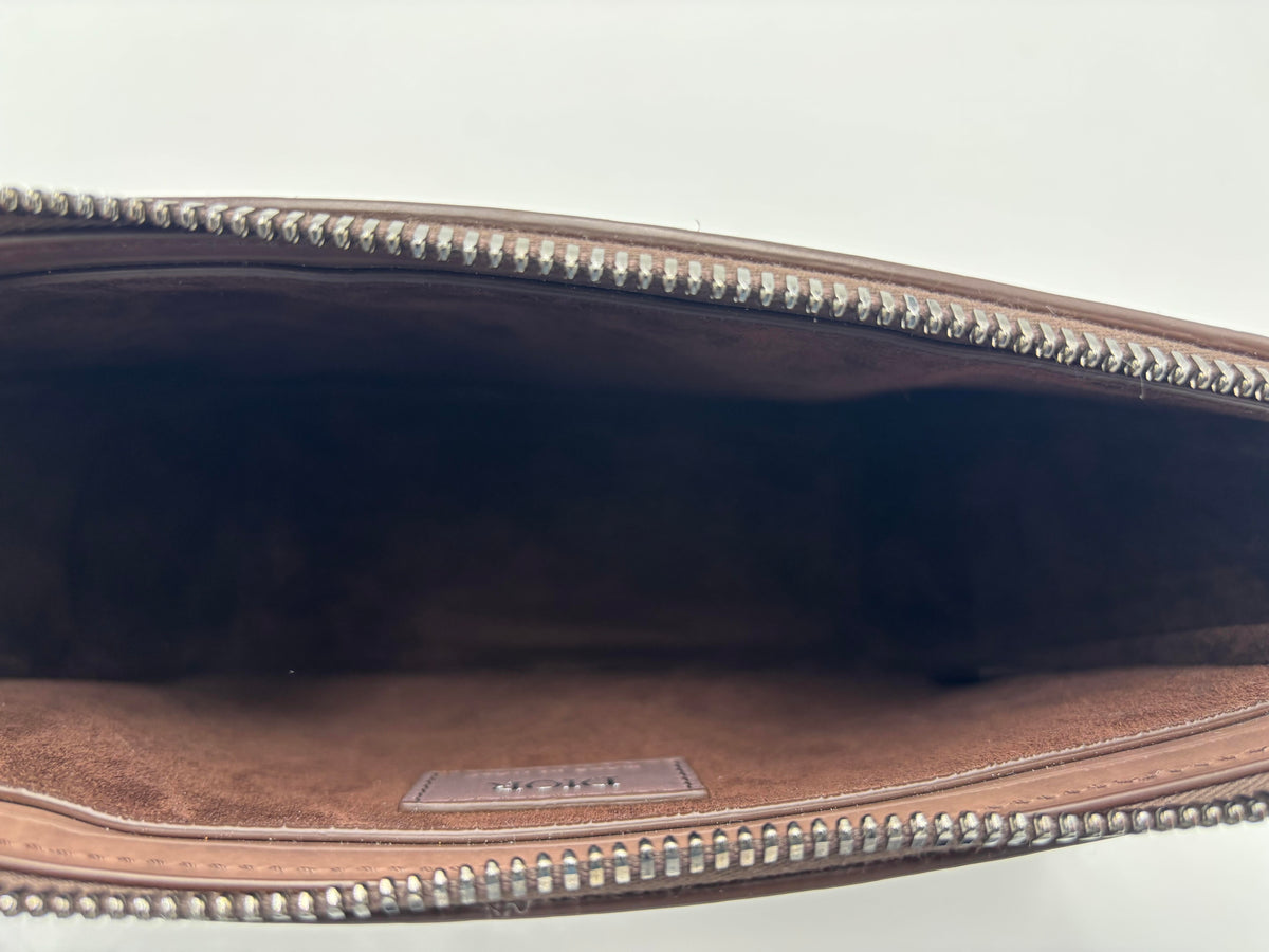 Christian Dior HAND MONOGRAM OBLIQUE glossy, Gray, Patent Leather, Clutch