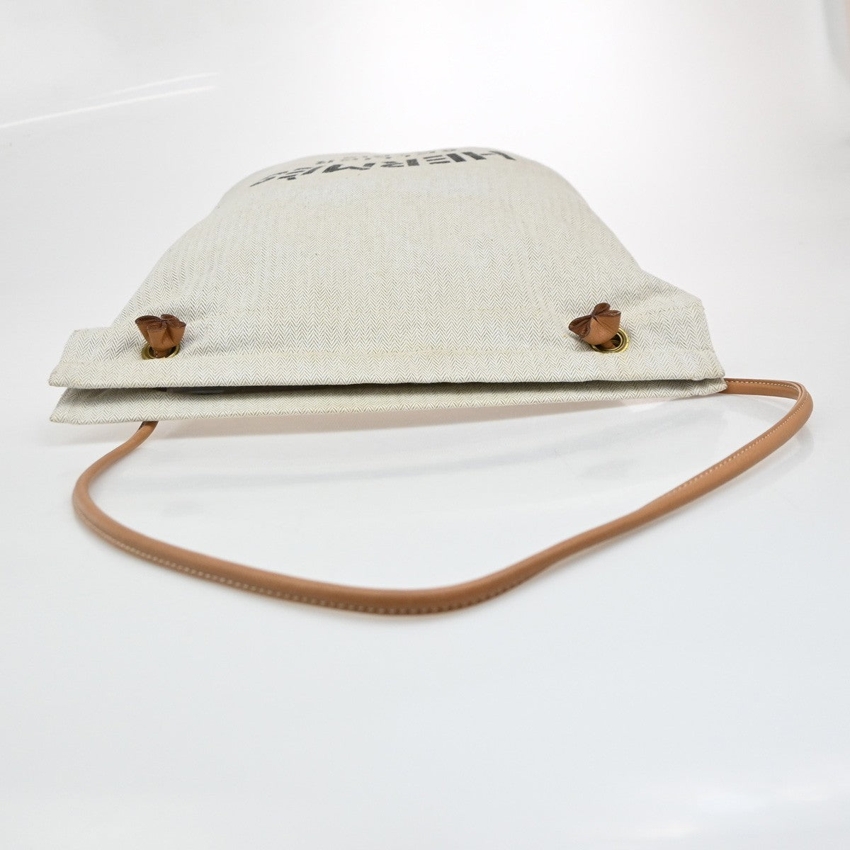 Hermes Aline Toile, Beige, Cotton, Handbag