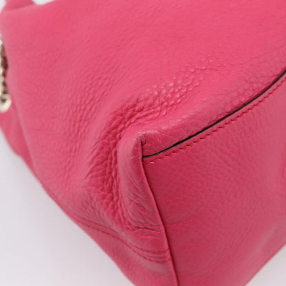 Gucci Soho Chain Strap Leather, Pink, Leather, Shoulder Bag