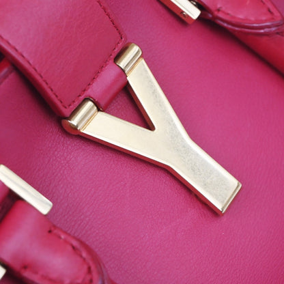 Saint Laurent Classic Y Cabas Leather, Red, Leather, Tote Bag