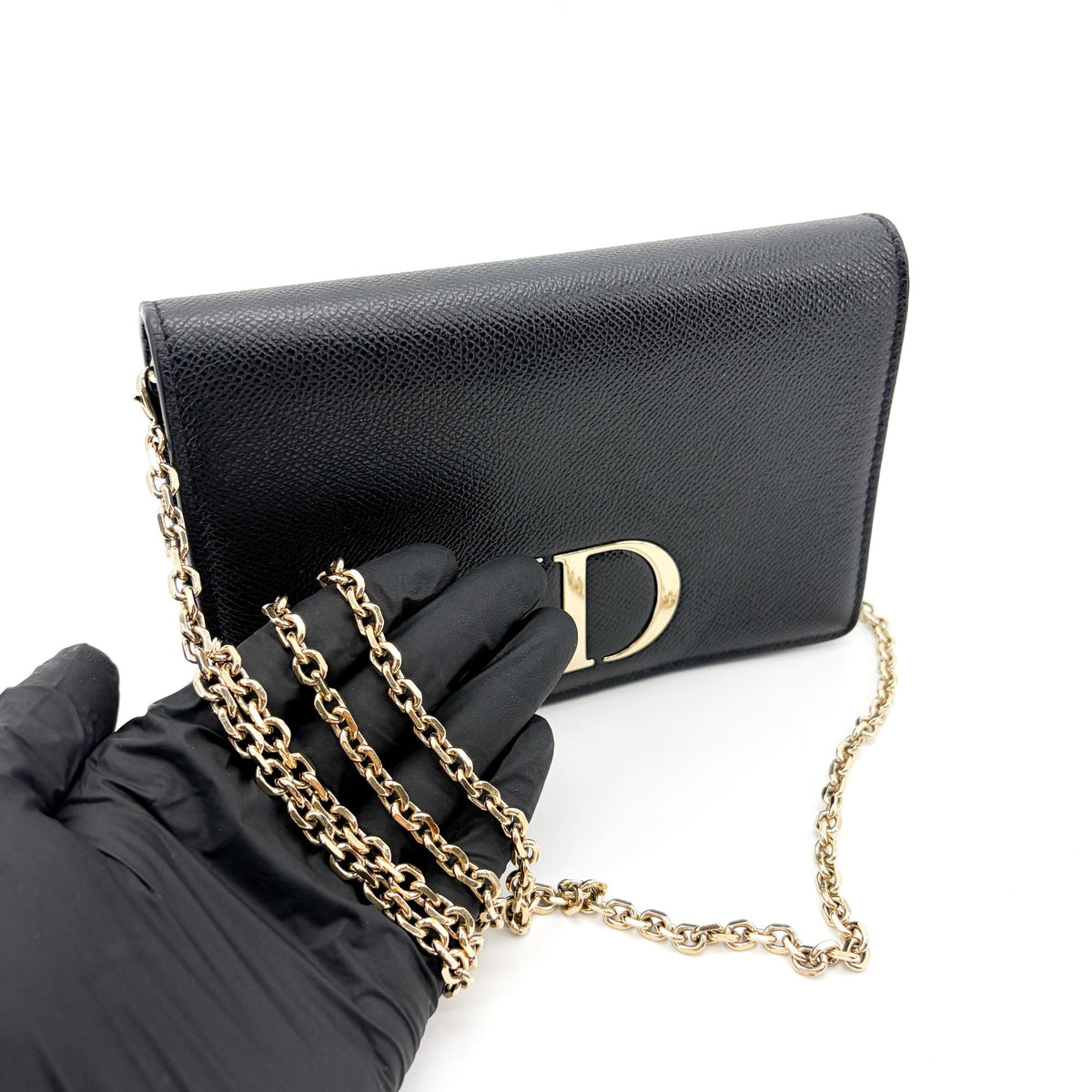 Christian Dior 30 Montaigne 2-in-1 Leather, Black, Calfskin, Clutch