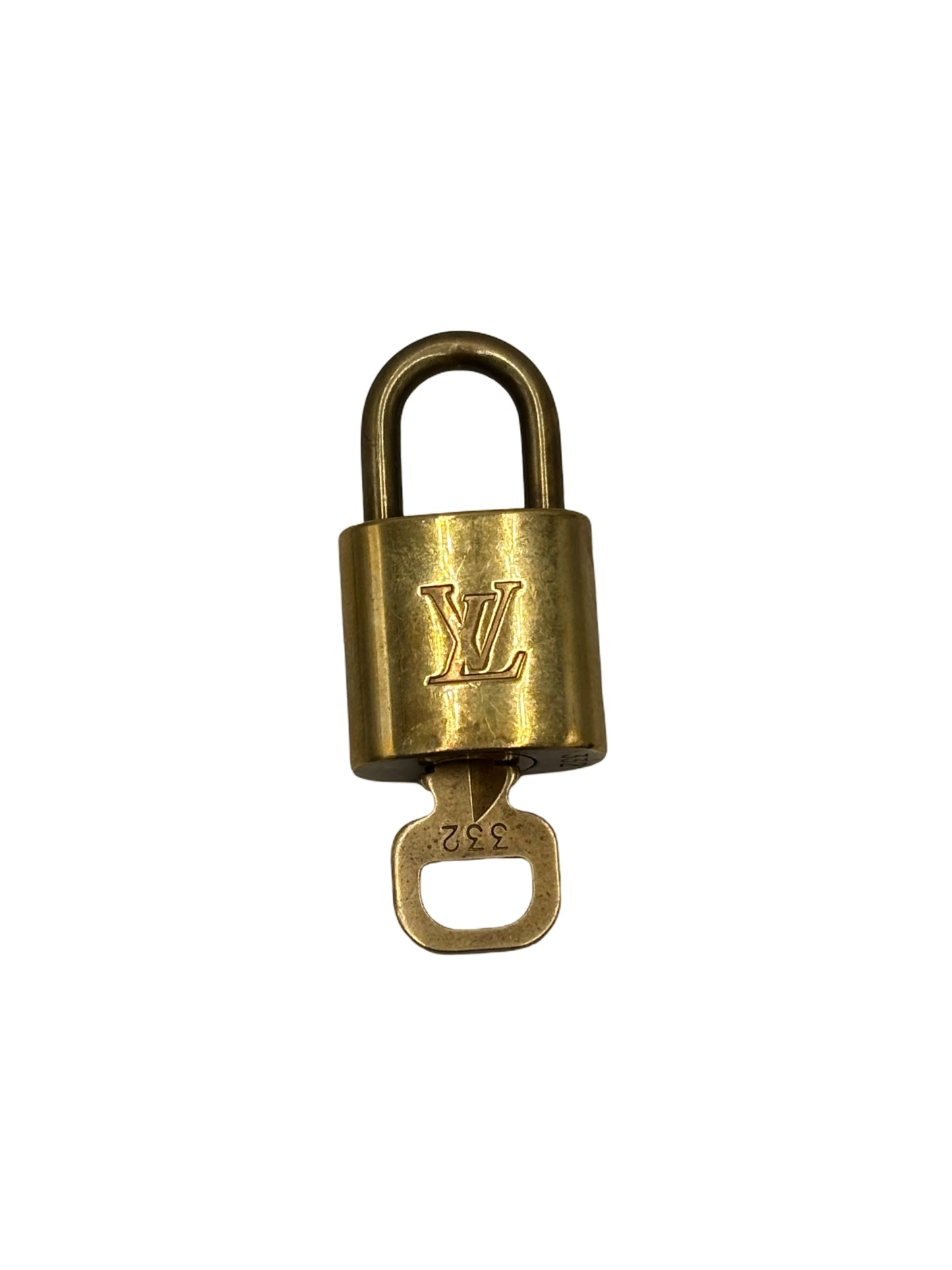 Louis Vuitton Padlock and Key Logo Metal, Gold, Metal, Charm