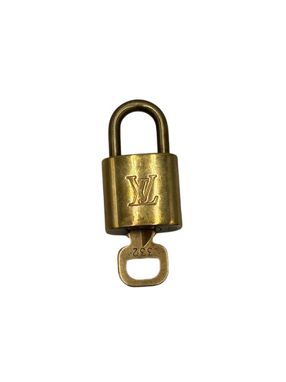 Louis Vuitton Padlock and Key Logo Metal, Gold, Metal, Charm
