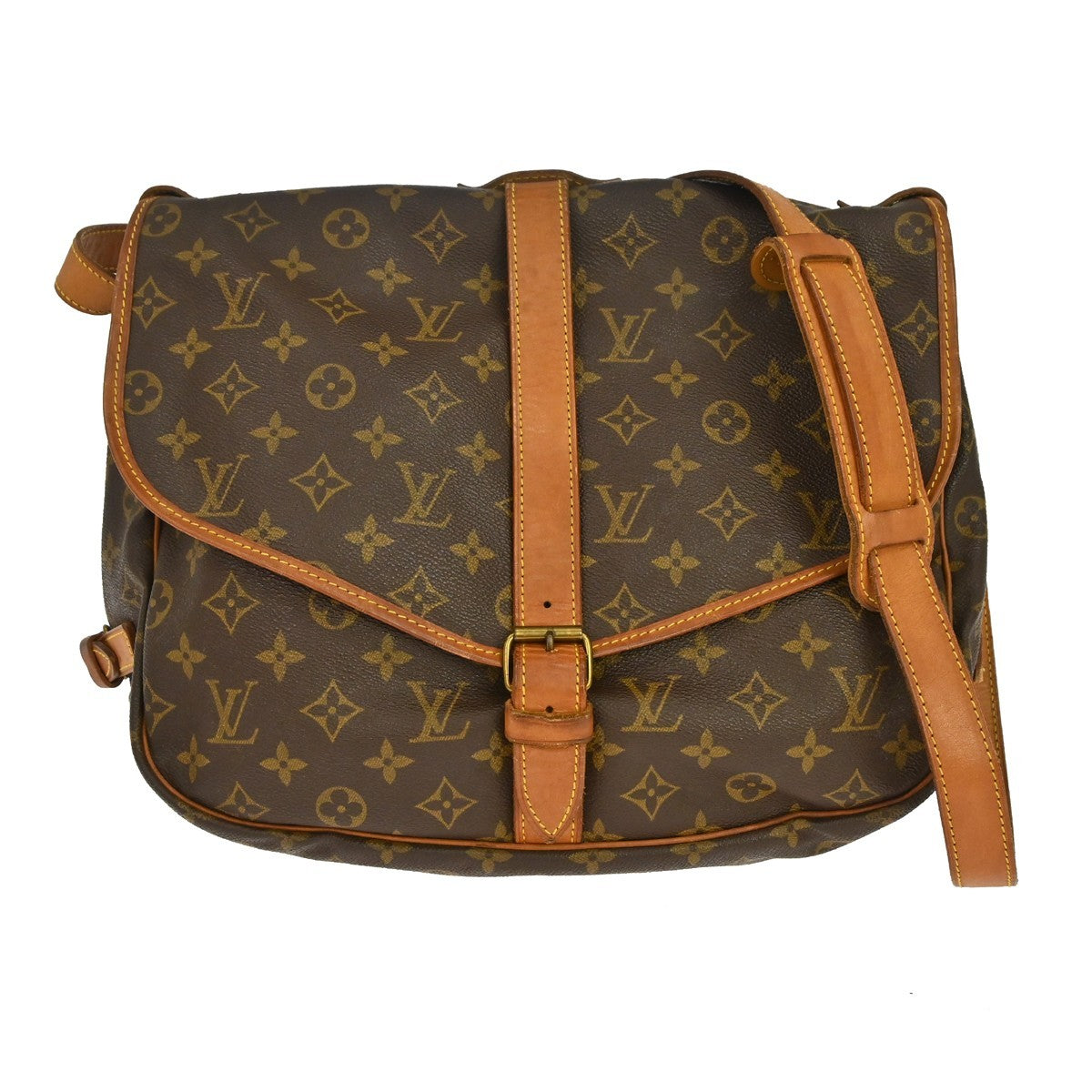Louis Vuitton Saumur Monogram, Brown, Canvas, Shoulder Bag
