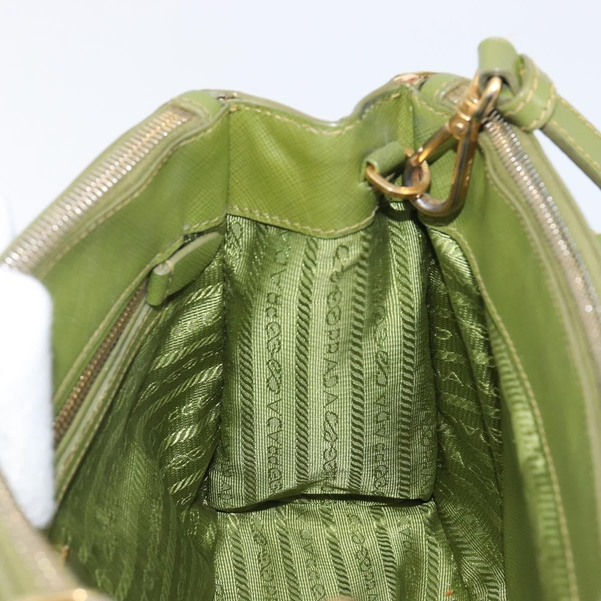 Prada Galleria  Strap Leather, Green, Leather, Handbag