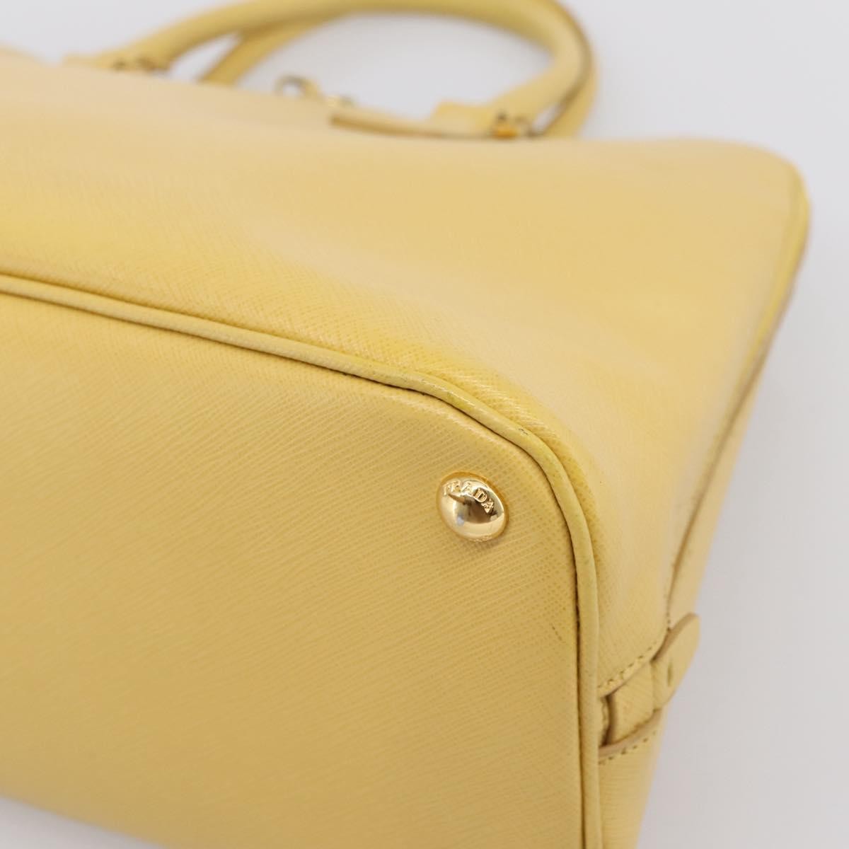 Prada Promenade Saffiano Leather, Yellow, Leather, Handbag