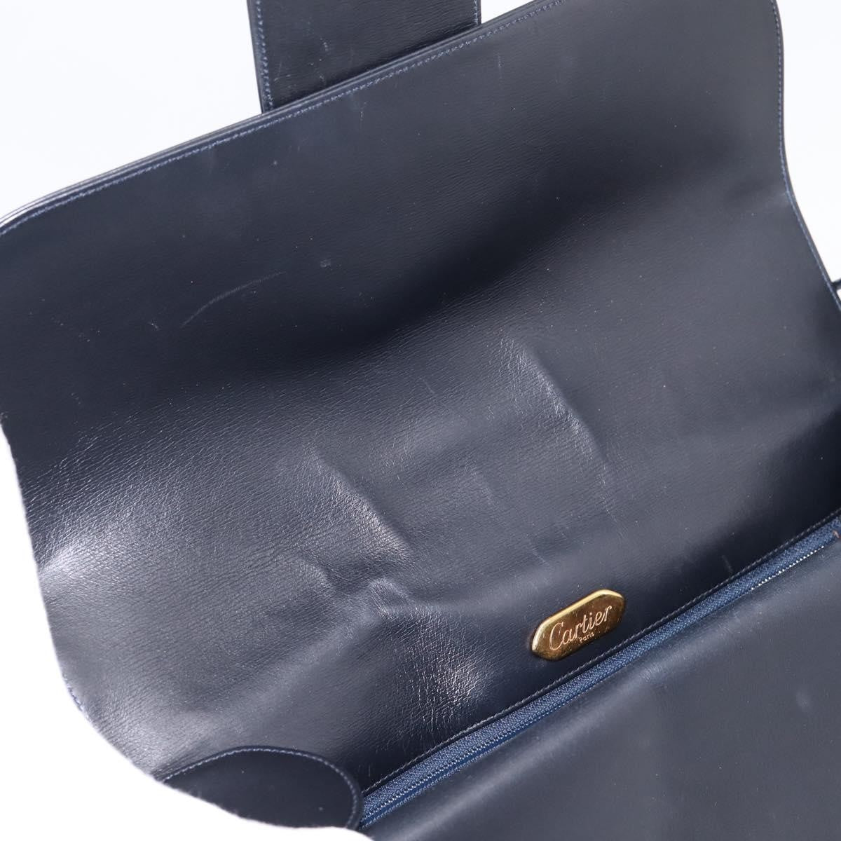 Cartier Sapphire Line Leather, Black, Leather, Shoulder Bag
