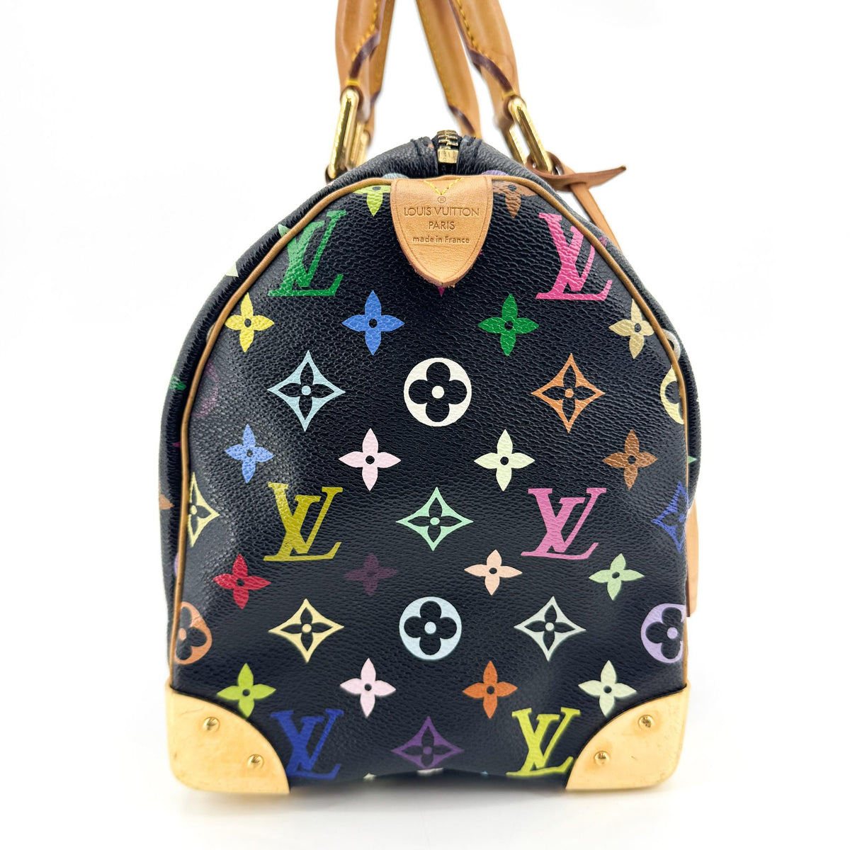 Louis Vuitton Speedy Monogram Multicolor, Black, Canvas, Handbag